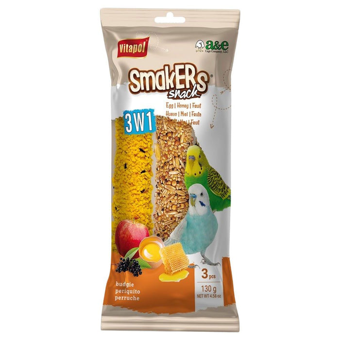 Smakers Parakeet 3n1 Mix Treat Sticks, 3 Pack, by A&E Cage Co