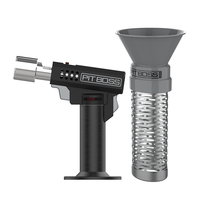 Pit Boss Grills Max Smoke Kit with stainless steel pellet smoke tube, butane torch and pellet funnel for added wood-fired flavor while grilling