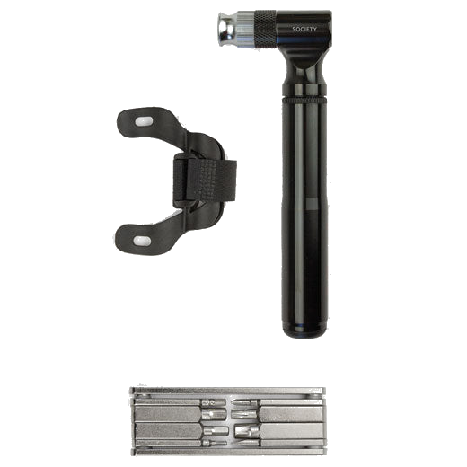 This Society Paris Stainless Steel Black Biking Essentials Kit has all items for repairs.