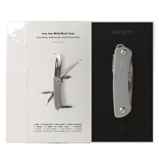 This Society Paris Stainless Steel Into the Wild Multi-Tool can be gift wrapped.