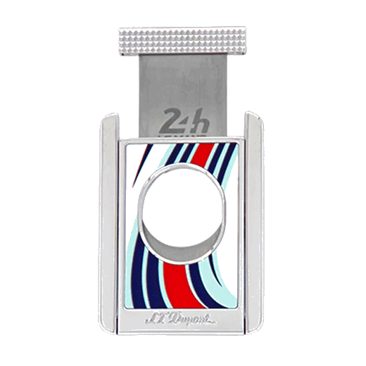 This This S. T. Dupont 24H du Mans White & Chrome Cigar Cutter Stand has been made with brass and lacquer.