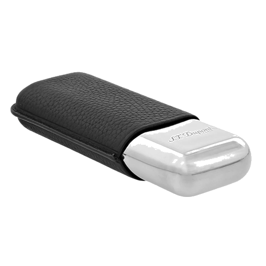 The Black Grained Leather 2 Cigar Case will come in an S.T. Dupont branded gift box which we can plaque-engrave.