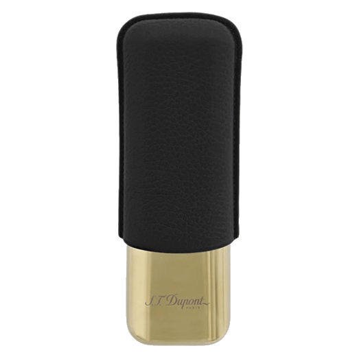 This S.T. Dupont Black Leather Double Cigar Case will be suitable for two cigars.