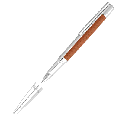 S.T. Dupont Défi Brown Leather Rollerball Pen.