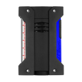 This S.T. Dupont Défi Extrême Matte Neon Blue Lighter has a matte black hard shell over the neon blue.
