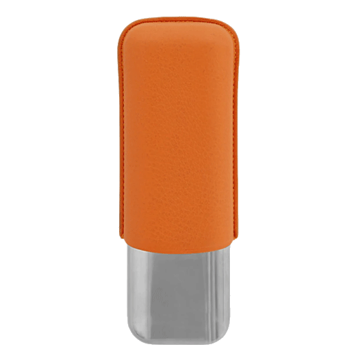 Keep your cigars protected in this S.T. Dupont Double Cigar Case with Grained Orange Leather.