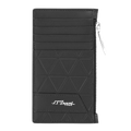 S. T. Dupont Firehead Black Soft Leather 5CC Holder & Coin Purse with the geometric firehead pattern on the leather.