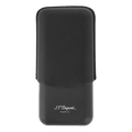 This S.T. Dupont Matte Black & Leather Triple Cigar Case can keep 3 cigars safe when you're out and about.