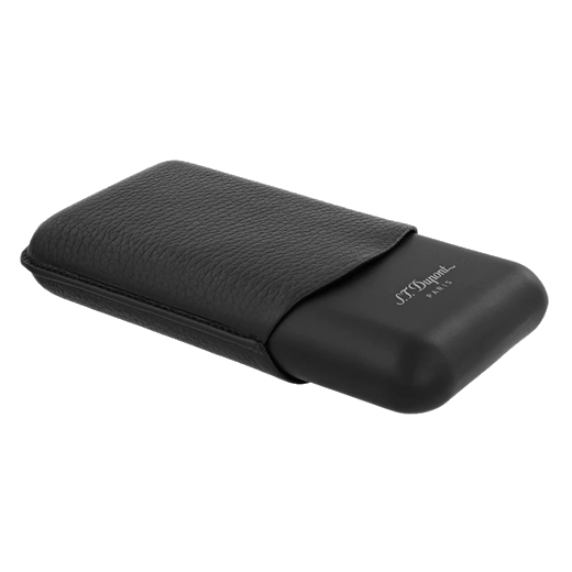 This Matte Black & Leather Triple Cigar Case by S. T. Dupont can carry 3 cigars whilst looking stylish.