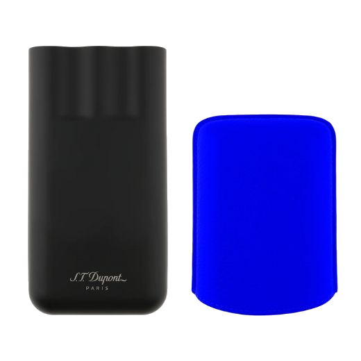 This S.T. Dupont Matte Black & Neon Blue Leather Triple Cigar Case will come in a branded presentation box that we can gift wrap or add a plaque to for personalisation.