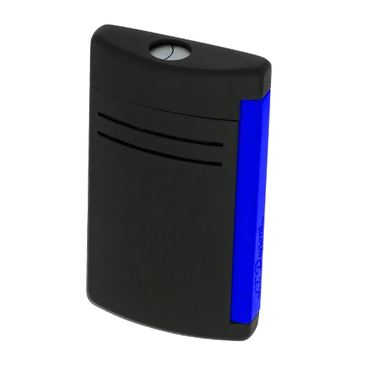 S.T. Dupont's Maxijet Matte Black & Neon Blue Lighter has a blue torch flame and comes without gas refills however, we sell these separately.