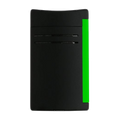 This S.T. Dupont Maxijet Matte Black & Neon Green Lighter has a strip of neon green with a matte black body.