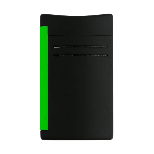 The S.T. Dupont Maxijet Matte Black & Neon Green Lighter is a larger version of the minijet lighter which is perfect for having in your pocket or bag.