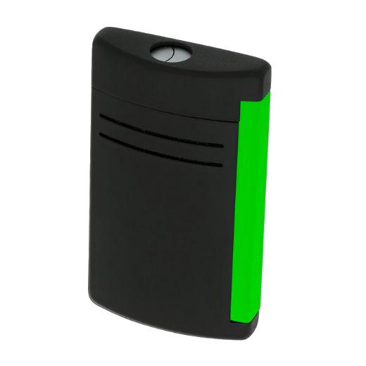 This Maxijet Matte Black & Neon Green Lighter by S.T. Dupont has a blue torch flame that is great for lighting cigarettes and cigars.
