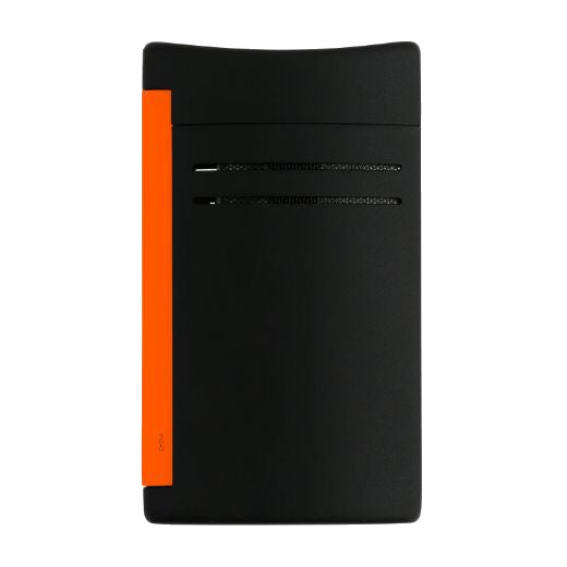 This S.T. Dupont Maxijet Matte Black & Neon Orange Lighter has a contrasting bright orange strip going down one side.