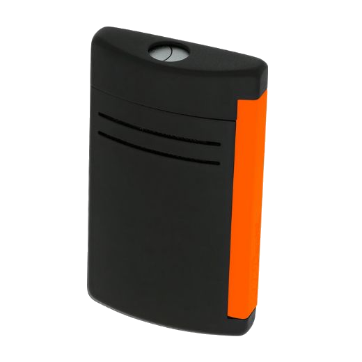 S.T. Dupont's Maxijet Matte Black & Neon Orange Lighter is a slightly bigger version of the minijet lighter range by Dupont.