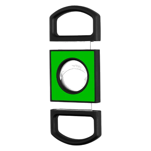 S.T. Dupont's Neon Green Cigar Cutter has handles on either side so you can easily cut your cigars with the blade.