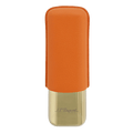 This Orange Leather Double Cigar Case Gold is by S.T. Dupont is made out of metal and leather.