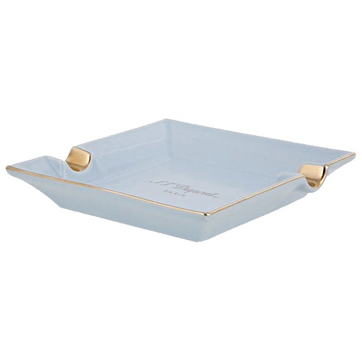 This S.T. Dupont Paris Pastel Blue Spring Series Small Ashtray is crafted in Chinese porcelain.