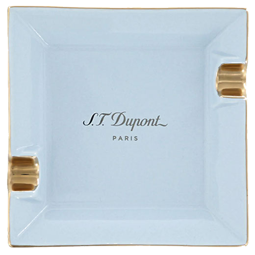 This S.T. Dupont Paris Pastel Blue Spring Series Small Ashtray features silver-toned accents.