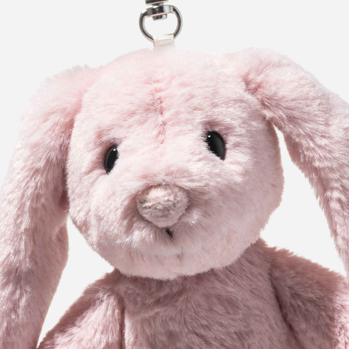 Close up of the Steiff 16 cm Light Pink Hoppie Rabbit Pendant.