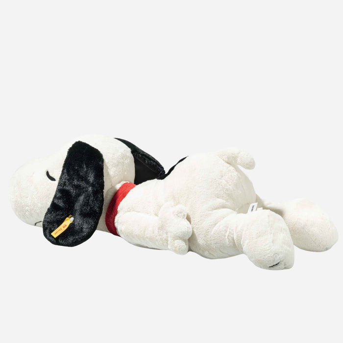 Side view of the Steiff 43 cm Sleeping Snoopy.