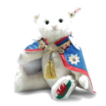 Steiff's Catherine Princess of Wales Teddy Bear is made out of a cotton and mohair blend so it is soft to the touch.