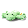 Steiff's Floppy Cappy the Green Frog, 20 cm is made from soft plush and is perfect for cuddling your little one or collection as part of a set.