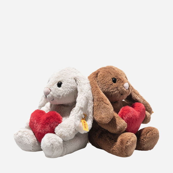 The Hoppie Love Grey Rabbit 16 cm and brown rabbit.