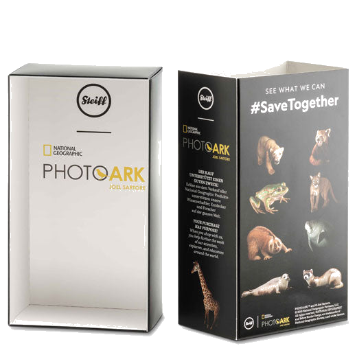Steiff's National Geographic Boogie the Gorilla will be presented inside a gift box.
