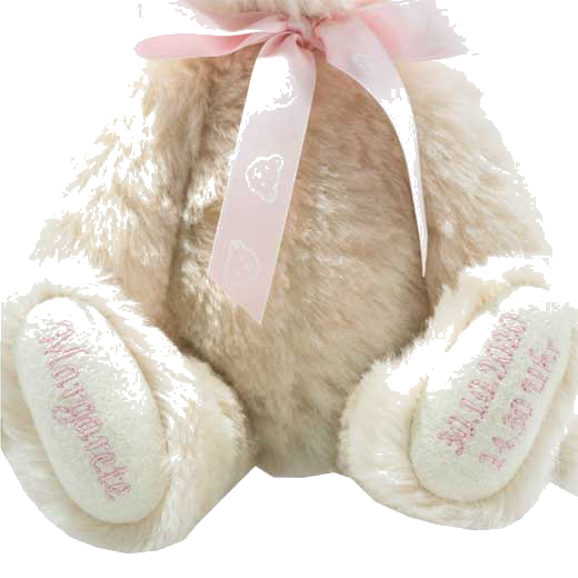 This Steiff bear is the perfect gift for a new born baby girl.