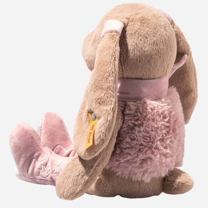 Back view of the Pink Cowgirl Hoppie Rabbit 32 cm.