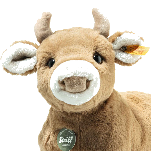 This Steiff Resi the Calf, 32 cm Brown has a soft plush filling that is made out of recycled PET.