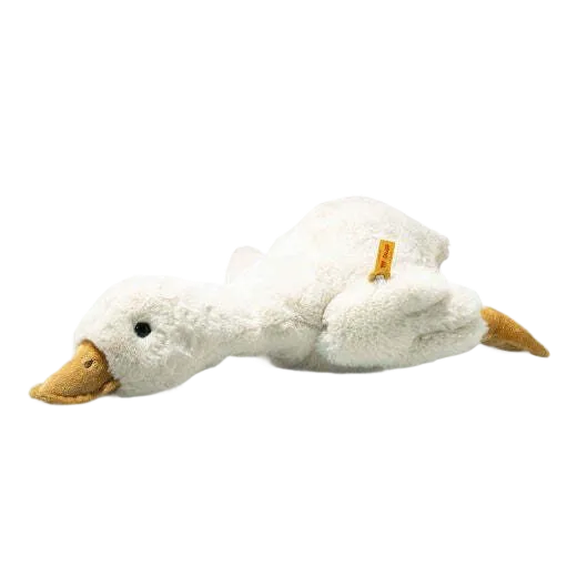 This Soft Cuddly Friends Gilda the Goose, 47cm by Steiff is made of soft plush in white and golden yellow.