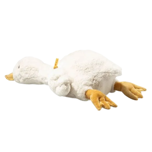 You'll find golden yellow webbed feet on this Soft Cuddly Friends Gilda the Goose, 47cm by Steiff.