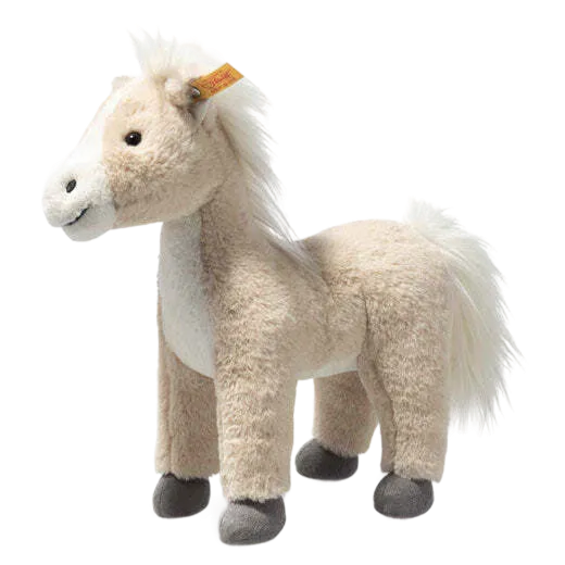 This Soft Cuddly Friends Gola the Standing Horse is designed by Steiff.