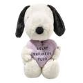 This Soft Cuddly Friends Snoopy Heartbreakers Club 22cm by Steiff has a soft plush purple heart with embroidery on the front.