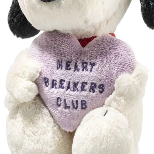 This Soft Cuddly Friends Snoopy Heartbreakers Club 22cm by Steiff is soft to the touch with embroidered eyes and a nose.
