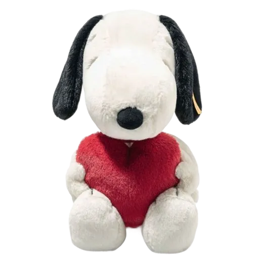 Steiff's Soft Cuddly Friends Snoopy Love 30cm is perfect for gifting to a Peanuts fan and has a beanbag stuffing to keep it weighted down.