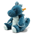 This Steiff Soft Cuddly Friends Spott the Blue Stegosaurus is cuddly with a synthetic stuffing and a soft plush exterior.