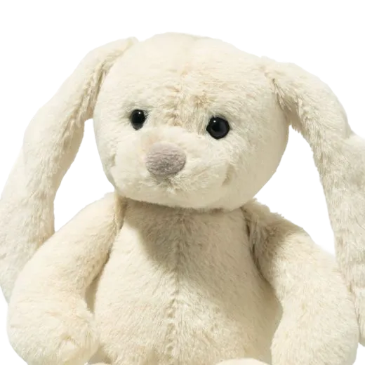 This Steiff Soft Cuddly Friends Yellow Tilda Rabbit has a soft nose and safety eyes, giving her a soft face.