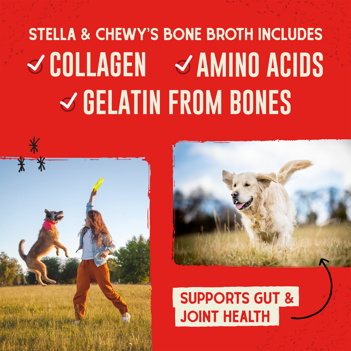 Stella & Chewy's Bountiful Bone Broth Grass-Fed Beef Bone Broth Recipe for Dogs, 16 oz. Resealable Pouch