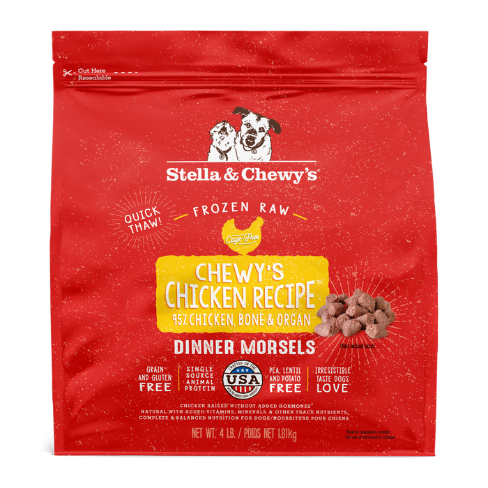 Stella & Chewy's Frozen Raw Dinner Patties for Dogs - Chewy's Chicken - 4 lb.