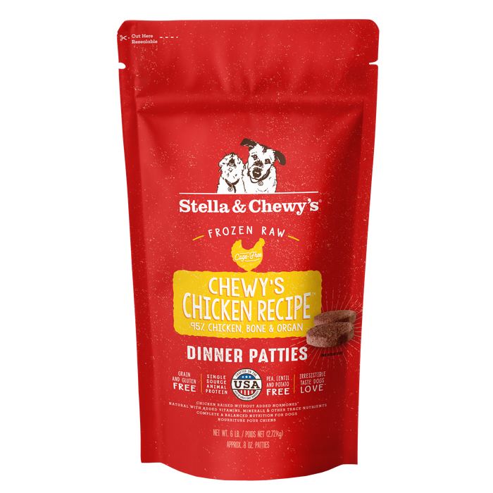 Stella & Chewy's Frozen Raw Dinner Patties for Dogs - Chewy's Chicken - 6 lb.