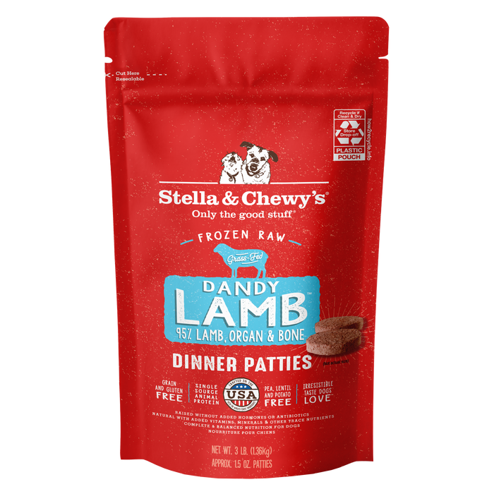 Stella & Chewy's Frozen Raw Dinner Patties for Dogs - Dandy Lamb - 3 lb.