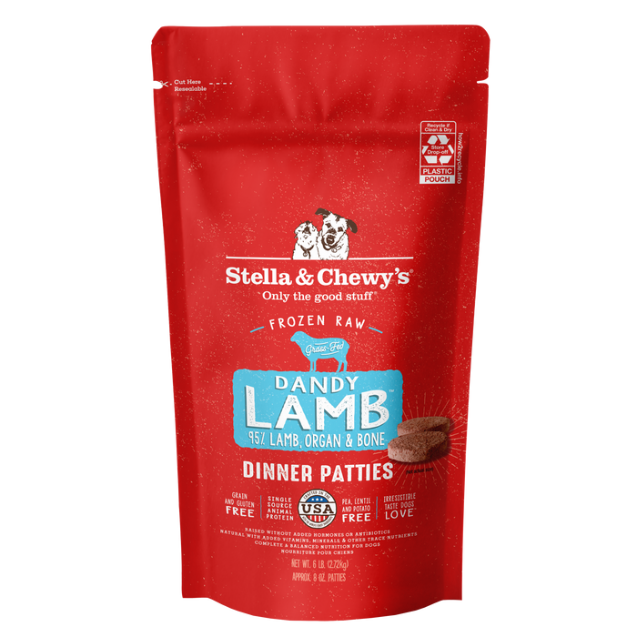 Stella & Chewy's Frozen Raw Dinner Patties for Dogs - Dandy Lamb - 6 lb.