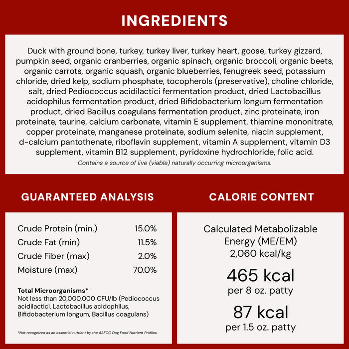 Stella & Chewy's Frozen Raw Dinner Patties for Dogs - Duck Duck Goose Recipe - 6 lb.