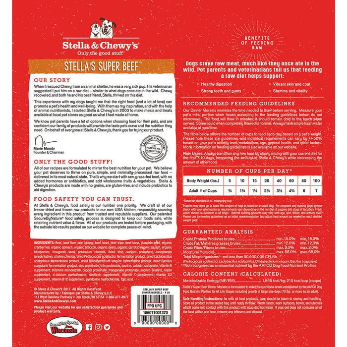 Stella & Chewy's Frozen Raw Dinner Patties for Dogs - Stella's Super Beef - 4 lb.