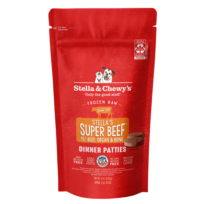 Stella & Chewy's Frozen Raw Dinner Patties for Dogs - Stella's Super Beef - 6 lb.