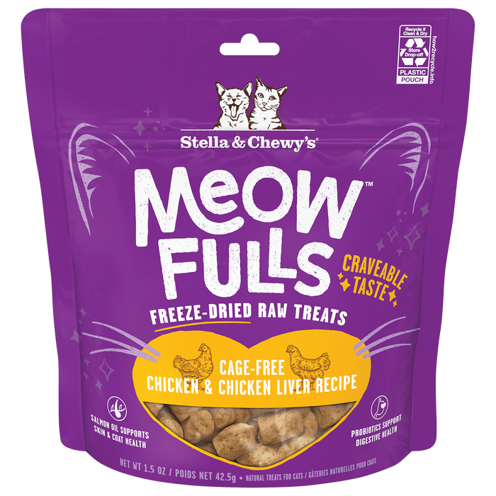 Stella & Chewy's Meowfulls Freeze Dried Cat Treats Chicken & Chicken Liver Recipe - 1.5oz